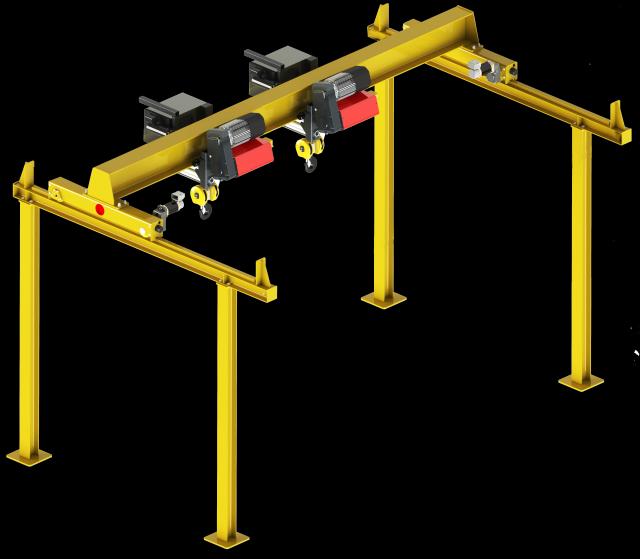 Мостовой однобалочный опорный кран с двумя талями 10(5+5)т